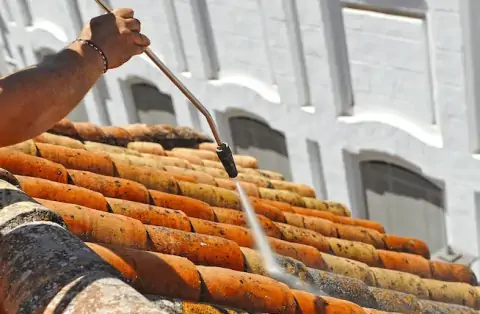 Démoussage de toiture à Mirambeau